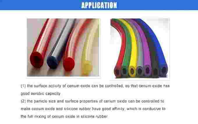 Application and characteristics of cerium oxide heat-resistant silicone rubber